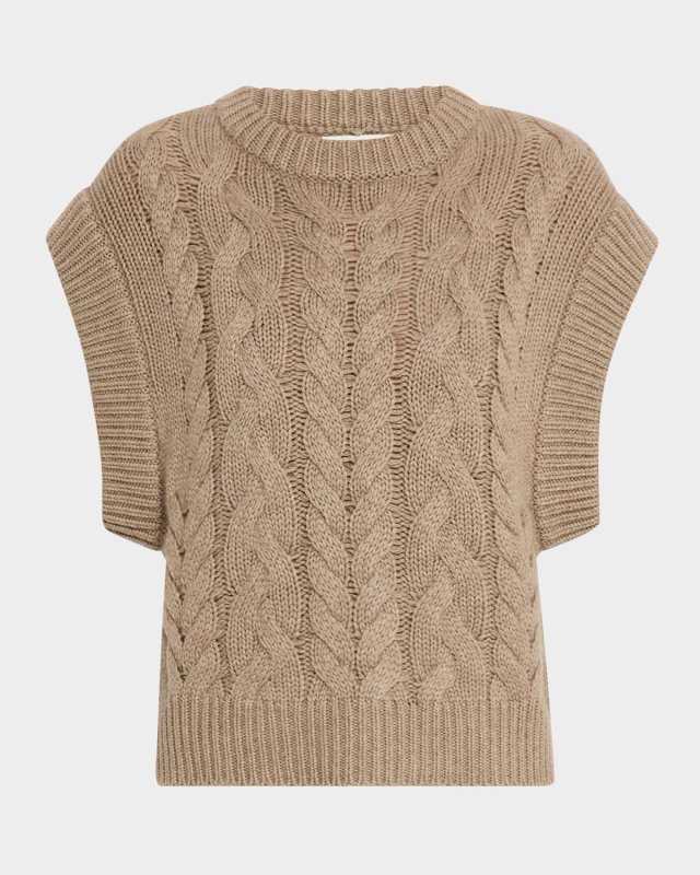 Hayley Cable-Knit Cashmere Vest